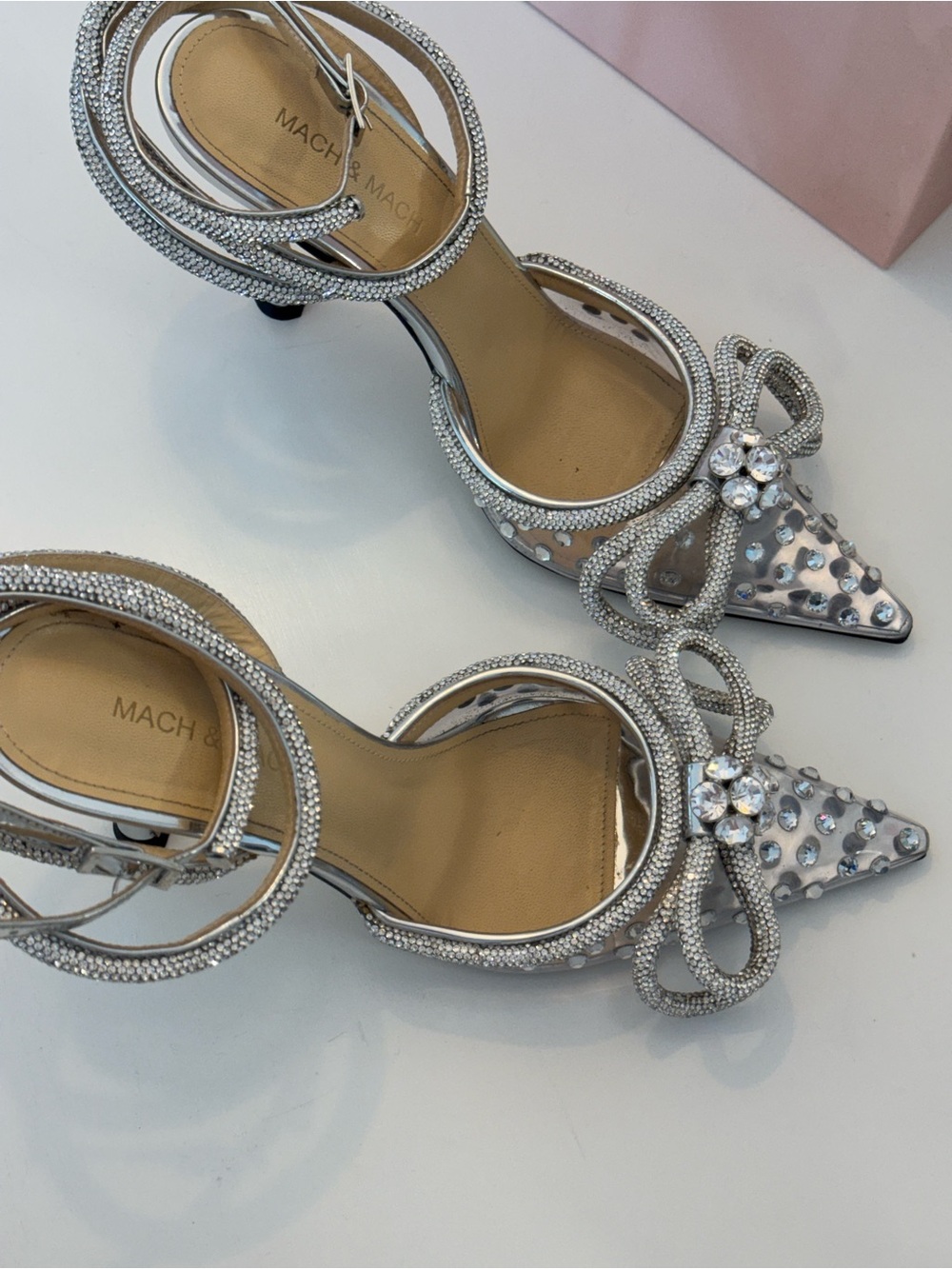 MACH & MACH transparent silver heels